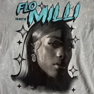 Flo Milli Graphic Tee – XL – Marble Wash Rap Shirt – The Next 50